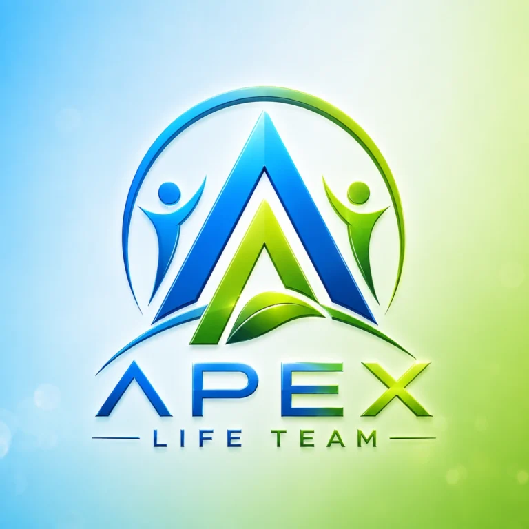 parlak mavi yesil apex yasam amblemi